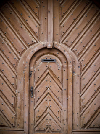 Ornate Studded Doorway, Hradcany District, Prague, Czech Republic by Olwen Croft Pricing Limited Edition Print image