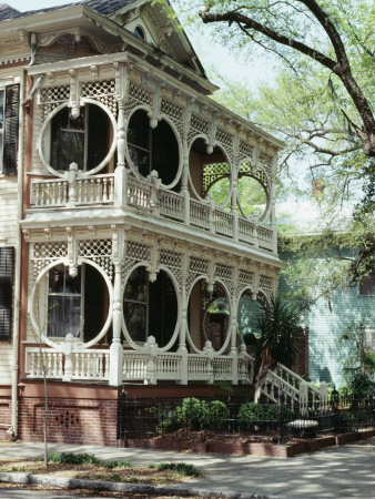 Asendorf House C,1899, Two Storied Porch, Savannah Georgia by Philippa Lewis Pricing Limited Edition Print image