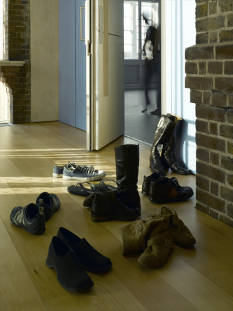 Siobhan Davies Dance Studios, London, 2006, Dancers Shoes Outside Rehearsal Studio by Richard Bryant Pricing Limited Edition Print image