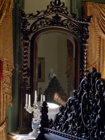 Waverley, Columbus, Mississippi, 1852, Carved Rosewood Bed And Mirror, Architect: Charles I, Pond by Richard Bryant Pricing Limited Edition Print image