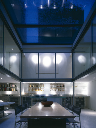 House With Opening Glass Roof, Clerkenwell Green, Living Space At Night, Architect: Paxton Locher by Richard Bryant Pricing Limited Edition Print image
