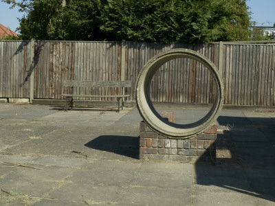 Housing, Kingston-Upon-Thames, Surrey, Concrete Pipe And Bench by Tim Mitchell Pricing Limited Edition Print image