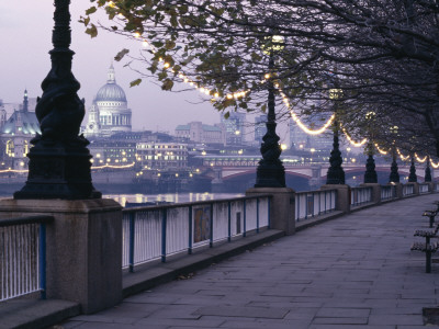 Queen's Riverside Walk, South Bank, London, Dome Of St, Paul's In View by Richard Turpin Pricing Limited Edition Print image