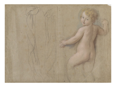 Putto Et Deux Draperies by Charles Le Brun Pricing Limited Edition Print image