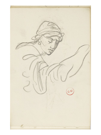Carnet De Dessins : Etude De Personnage (Epaule, Tete, Bras) by Gustave Moreau Pricing Limited Edition Print image