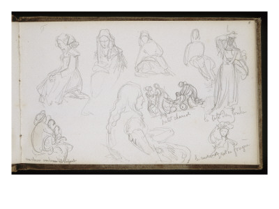 Carnet De Croquis : Paysans Et Enfants by William Adolphe Bouguereau Pricing Limited Edition Print image