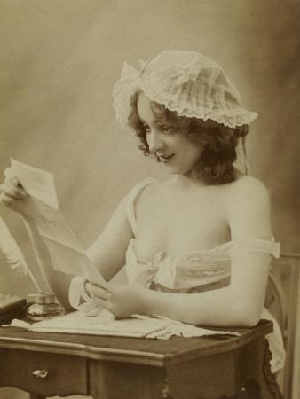 L'actrice Jane Renouardt Assise À Un Écritoire : by Charles Reutlinger Pricing Limited Edition Print image