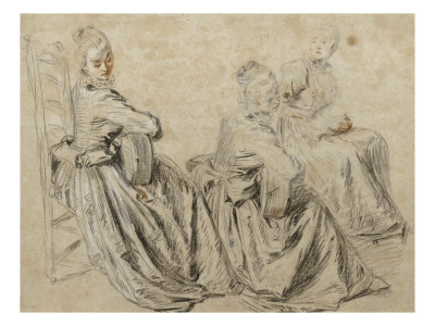 Trois Études D'une Femme Assise by Jean Antoine Watteau Pricing Limited Edition Print image
