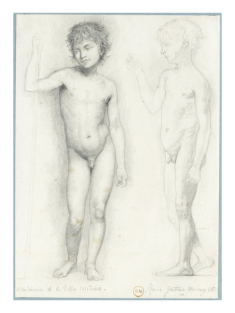 Deux Études D'académies D'enfant by Gustave Moreau Pricing Limited Edition Print image