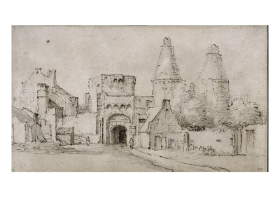 Vue De La Porte Du Rhin, A Rhenen by Rembrandt Van Rijn Pricing Limited Edition Print image