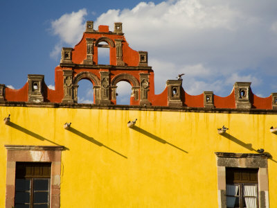 Facade, Plaza Civica, San Miguel De Allende, Guanajuato State, Mexico by Julie Eggers Pricing Limited Edition Print image