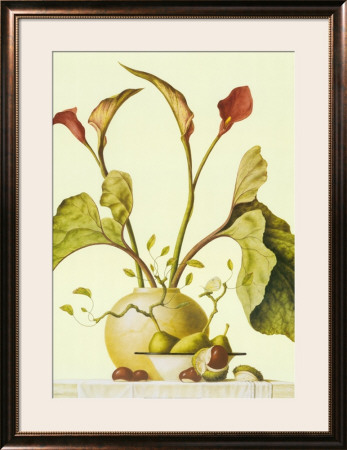 Red Lilies And Conkers by R. Verkerk Pricing Limited Edition Print image