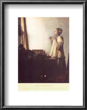 Woman With A Pearl Necklace, C.1664 by Jan Vermeer Pricing Limited Edition Print image