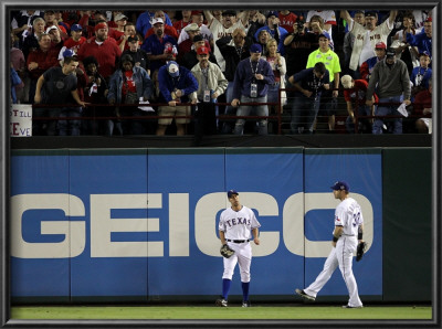 Texas Rangers V. San Francisco Giants, Game 5:  David Murphy, Josh Hamilton by Ronald Martinez Pricing Limited Edition Print image