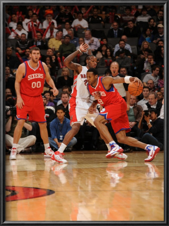 Philadelphia 76Ers V Toronto Raptors: Andre Iguodala And Sony Weems by Ron Turenne Pricing Limited Edition Print image