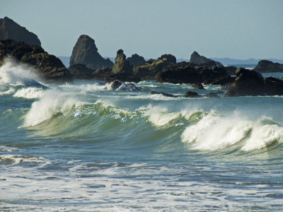 Jagged Rocks And Breaking Waves Along The Northern California Coast by Stephen Sharnoff Pricing Limited Edition Print image