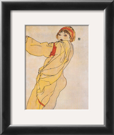 Standing Woman With Yellow Dress by Egon Schiele Pricing Limited Edition Print image