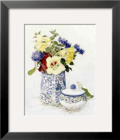 Yellow Nasturtiums And Blues by Amy E. Scott Pricing Limited Edition Print image