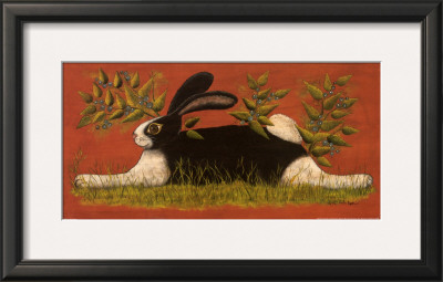 Red Folk Bunny by Lisa Hilliker Pricing Limited Edition Print image