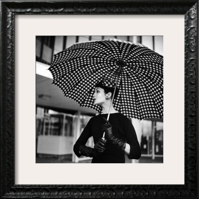 Checked Parasol, New Trend In Women's Accessories, Used At Roosevelt Raceway by Nina Leen Pricing Limited Edition Print image