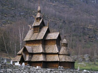 Borgund Stave Church, Laerdalen, Norway by Niall Benvie Pricing Limited Edition Print image