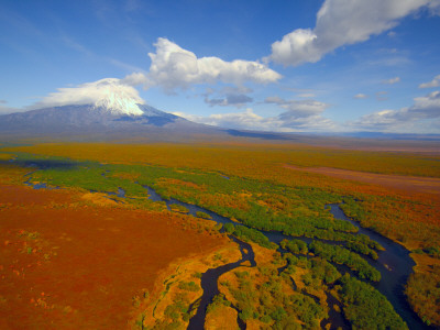 Aerial View Of Kronotskaya River In September, Kronotsky Zapovednik Reserve, Russia by Igor Shpilenok Pricing Limited Edition Print image