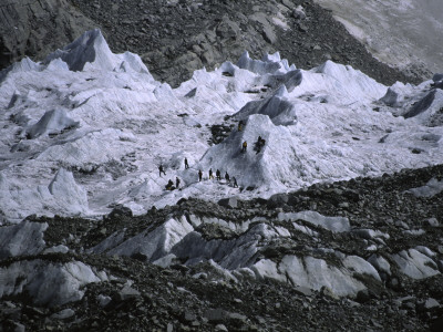 Climbers On Glacier, Southside Everest by Michael Brown Pricing Limited Edition Print image
