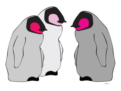 Pink Penguins by Avalisa Pricing Limited Edition Print image