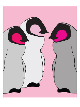 Pink Baby Penguins by Avalisa Pricing Limited Edition Print image