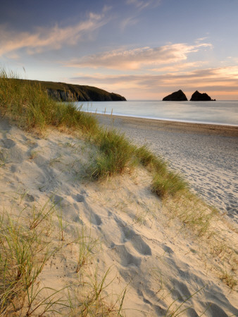 Holywell Bay With Carters Gull Rocks In The Background, Near Newquay, Cornwall, Uk, June 2008 by Ross Hoddinott Pricing Limited Edition Print image