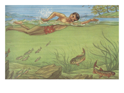 Swimming With The Fish by Stephani & Edward Godwin Pricing Limited Edition Print image