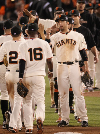 Texas Rangers V San Francisco Giants, Game 1: Travis Ishikawa by . Elsa Pricing Limited Edition Print image