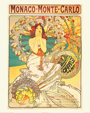 Monaco To Monte-Carlo by Alphonse Mucha Pricing Limited Edition Print image