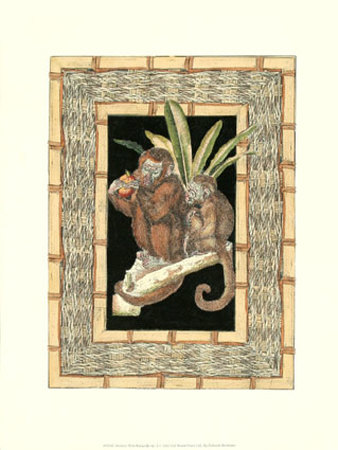 Monkey With Rattan Border I by Kayla Boekman Pricing Limited Edition Print image