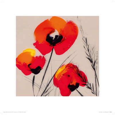 Three Poppies (Grey) by Tibi Hegyesi Pricing Limited Edition Print image