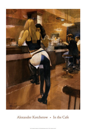 In The Cafe by Alexander Kotchetow Pricing Limited Edition Print image
