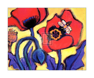 Red Poppies by Gerry Baptist Pricing Limited Edition Print image