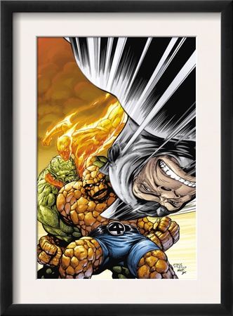 Marvel Adventures Fantastic Four #33 Cover: Rhino, Thing And Human Torch by Tom Grummett Pricing Limited Edition Print image