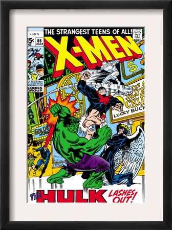 X-Men #66 Cover: Hulk, Beast, Iceman And Angel by Sal Buscema Pricing Limited Edition Print image