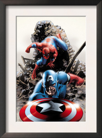 Spectacular Spider-Man #15 Cover: Captain America And Spider-Man by Steve Epting Pricing Limited Edition Print image