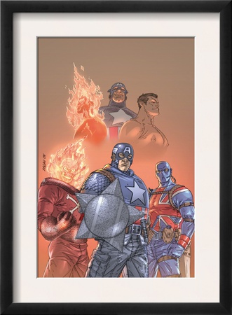 The New Invaders #1 Cover: Captain America, Union Jack, Blazing Skull And Invaders by Scott Kolins Pricing Limited Edition Print image