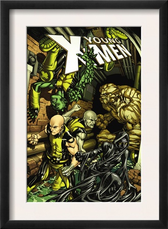 Young X-Men #8 Cover: Rockslide, Anole, Dust, Graymalkin And Ink by Michael Ryan Pricing Limited Edition Print image