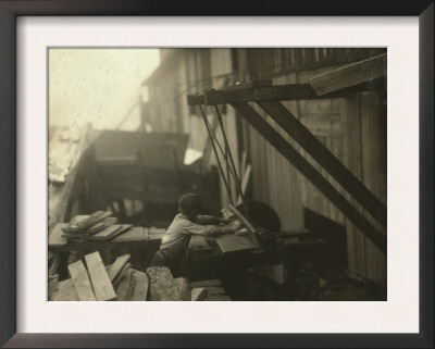 Dangerous Work - 12-Year Old Laborer At Miller And Vidor Lumber Company, Beaumont, Texas, C.1913 by Lewis Wickes Hine Pricing Limited Edition Print image