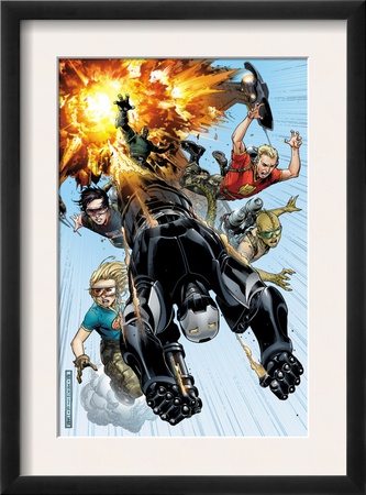 Avengers: The Initiative #2 Cover: War Machine, Gauntlet, Komodo, Cloud 9, Trauma And Hardball by Jim Cheung Pricing Limited Edition Print image