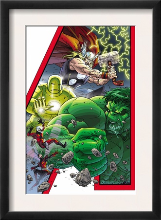 Avengers: Earths Mightiest Hero #1 Cover: Hulk, Iron Man, Thor, Ant-Man, Wasp And Avengers by Scott Kolins Pricing Limited Edition Print image