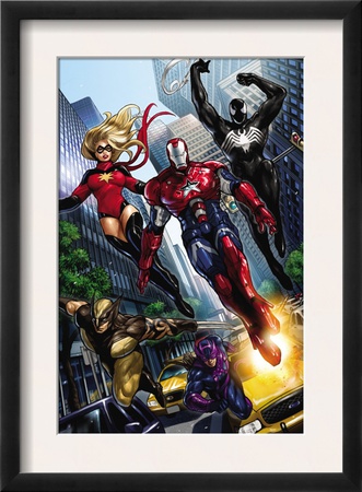 Ms. Marvel #44 Group: Iron Patriot, Wolverine, Hawkeye, Ms. Marvel And Spider-Man by Sana Takeda Pricing Limited Edition Print image