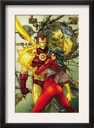 Astonishing Tales #3 Cover: Spider Woman And Iron Man by Kenneth Rocafort Pricing Limited Edition Print image