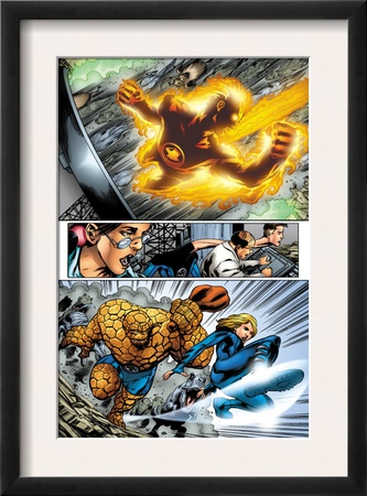 Marvel Adventures Fantastic Four #5 Group: Human Torch, Invisible Woman And Thing by Manuel Garcia Pricing Limited Edition Print image