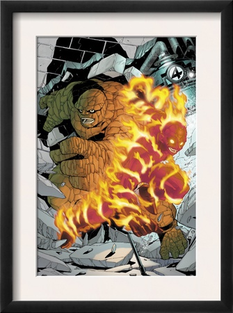 Marvel Age Fantastic Four #6 Cover: Thing And Human Torch Fighting by Makoto Nakatsuki Pricing Limited Edition Print image