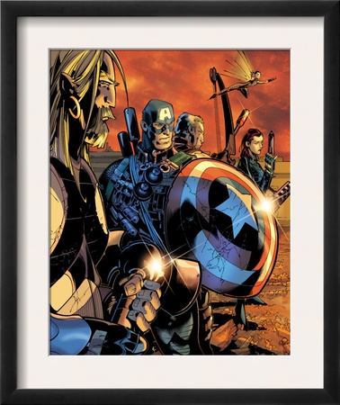 Ultimate War #3 Group: Thor And Captain America by Chris Bachalo Pricing Limited Edition Print image